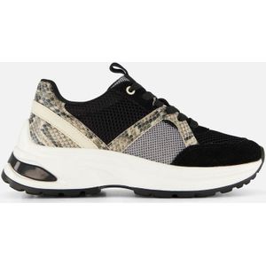 Cellini - Snake Sneakers - Zwart - Textiel
