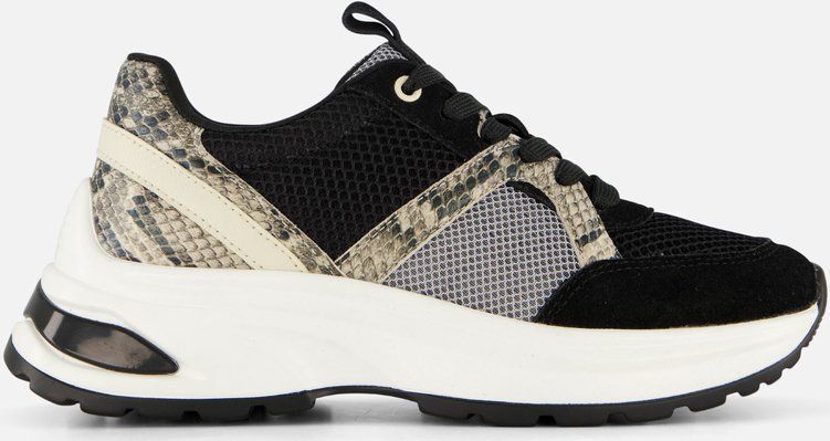 Cellini - Snake Sneakers - Zwart - Textiel