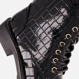 Cellini - Croco Veterboots - Zwart - Synthetisch