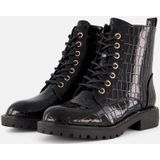 Cellini - Croco Veterboots - Zwart - Synthetisch