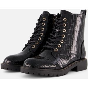 Cellini - Croco Veterboots - Zwart - Synthetisch