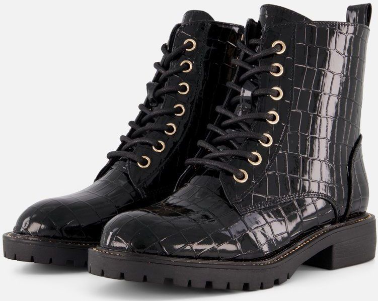 Cellini - Croco Veterboots - Zwart - Synthetisch