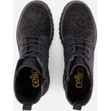 Cellini - Leopard - Veterboots - Zwart - Suede
