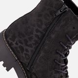 Cellini - Leopard - Veterboots - Zwart - Suede