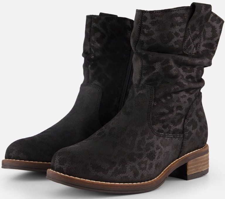 Cellini - Plooi Enkellaarsjes - Zwart - Leer