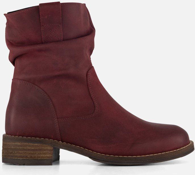 Cellini - Plooi Enkellaarsjes - Rood - Nubuck