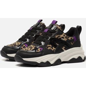 POSH by Poelman - Gigi Leopard - Sneakers - Zwart