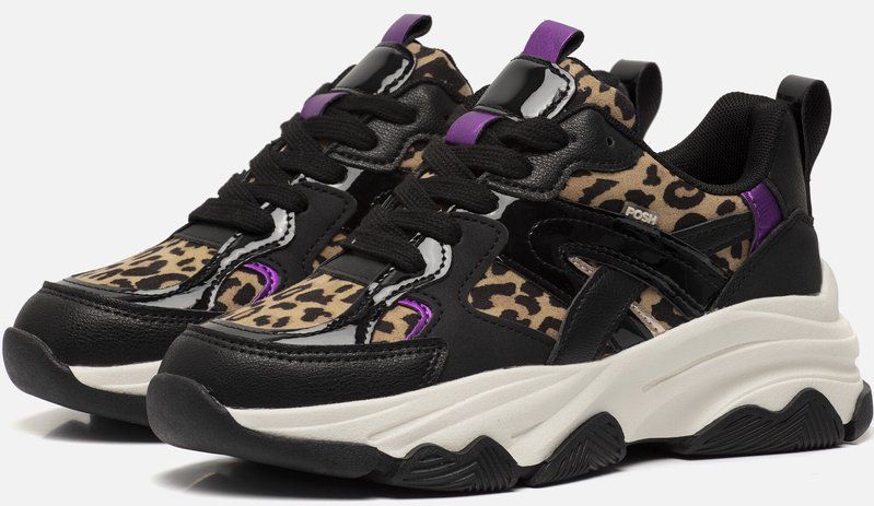 POSH by Poelman - Gigi Leopard - Sneakers - Zwart