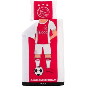 Ajax - Dekbedovertrek - Rood en Wit - 140x200 cm - Inclusief Kussensloop