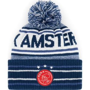 Ajax-muts blauw pompon senior