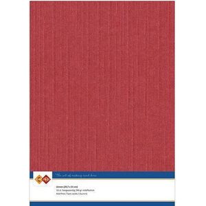 Carddeco - Kaartenkarton linnen A4 - kleur 13 rood verpakt per 10vel