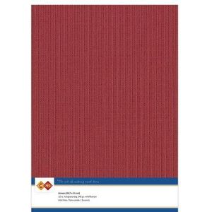 Card Deco - Kaartenkarton linnen A4 - Kleur 34 Kerstrood - Pakje 10 vellen - 240 grams