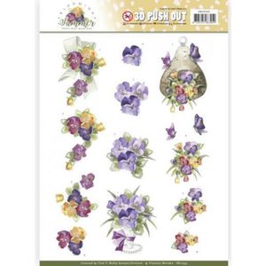 Uitdrukvel - Precious Marieke - Blooming Summer - Summer Pansies - A4 verpakt per 1 stuks