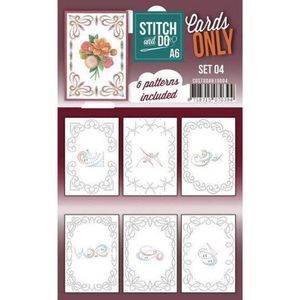 10004 Cards only Stitch set 4 - Kleur wit A6 - pakje 6 stuks