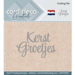 Card Deco Essentials snijmal - Kerst groetjes - 5,8x3,9cm