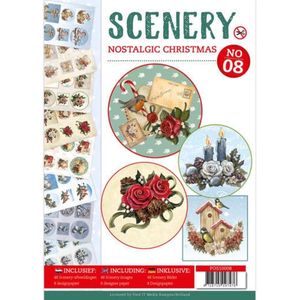 Pos10008 Uitdrukvellen boek Scenery 8 - Nostalgic Christmas - A4
