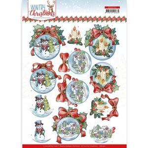 Cd11711 3D Knipvel van Yvonne Creations - Wintry Christmas - Christmas Baubles