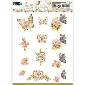 Sb10757 3D uitdrukvel van Precious Marieke - Beautiful Butterflies - Pink