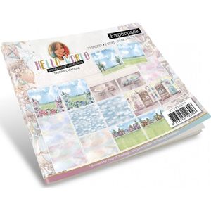Yvonne Creations - Paperpack Hello World - Watercolor Collection - 22 Dubbelzijdig Bedrukte Vellen
