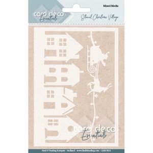 Cdest021 Card Deco Essentials - Mixed Media Stencil - Christmas Village - A6
