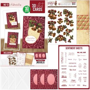 40 dubbele Kerst- en Nieuwjaarskaarten rood zwart groen lichtblauw | MGP Cards
