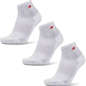New Balance Quarter 3 Pack Unisex Sokken - Wit - Maat: 35-38 - Foot Locker