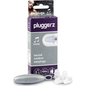 Pluggerz Oordoppen Music - 2-paar (S/M M/L) - Zacht & comfortabel - Gefilterd - 22 dB - Muziek - Festival - Feest - Party earplug - Transparant