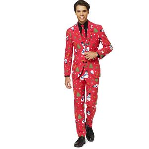 OppoSuits Christmaster - Heren Kerst Kostuum - Rood - Kerstpak - Maat 54