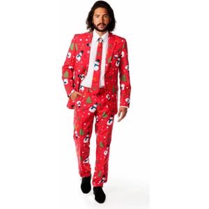 OppoSuits Christmaster - Heren Kerst Kostuum - Rood - Kerstpak - Maat 58