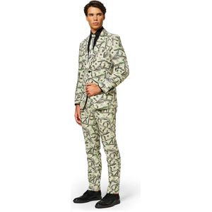 OppoSuits Cashanova Pak - Mannen Kostuum - Geld Dollar Pak - Groen - Carnavalskleding - Maat 52