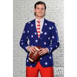 Carnaval Opposuits Kostuum USA - Blauw - Maat 60 - Carnaval