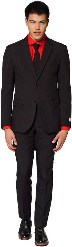 OppoSuits Black Knight - Mannen Zomer Kostuum - Zwart - Feest - Maat 56