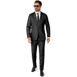 Suitmeister Black Heren Pak Casual Effen Gekleurd Zwart