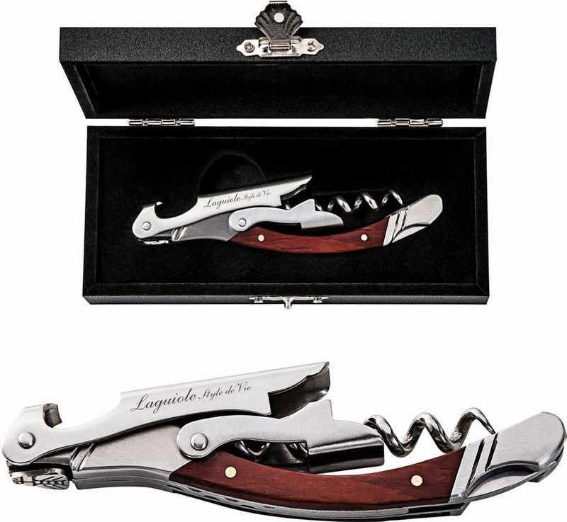 Laguiole Style de Vie - Kurkentrekker - Houtkleurig - Gehard Staal en Rozenhout