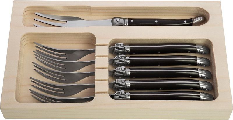 Laguiole Style de Vie - Taartvorken - Zwart - RVS - 6-Delig