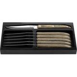 Laguiole Style de Vie - Innovation Line - Steakmes - Grijs - RVS - Pakka Hout - 6-Delig