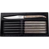 Laguiole Style de Vie - Innovation Line - Steakmes - Grijs - RVS - Pakka Hout - 6-Delig