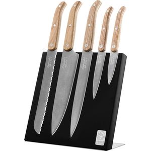 Laguiole Style de Vie - Innovation Line - Messenset - Houtkleurig - RVS - Eikenhout