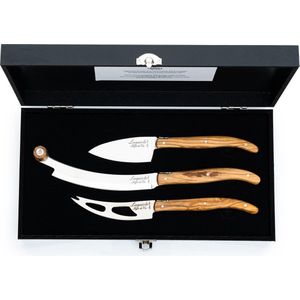 Laguiole Style de Vie - Kaasmes - Houtkleurig - Olijfhout - 3-Delig