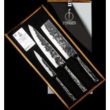 Brute Forged - Messenset 3-Delig - Koksmes, Hakbijl, Universeel Mes - Japans Staal