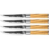 Olive - Forged - Steakmessen Set - 4 Stuks - Roestvrijstaal - Olijfhout