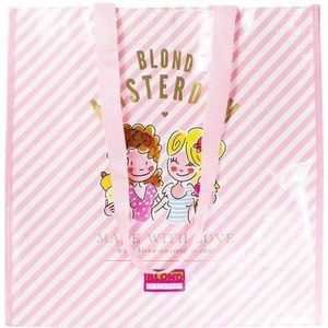 Blond shopper streep roze