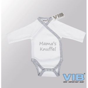 VIB® - Rompertje (overslag) Luxe Katoen - Mama's Knuffel! (Wit) - Babykleertjes - romper - rompertjes - rompertjes met tekst - baby cadeau - baby aankondiging - overslagromper