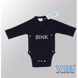 VIB® - Rompertje (overslag) Luxe Katoen - BINK (Navy Blauw) - Babykleertjes - romper - rompertjes - rompertjes met tekst - baby cadeau - baby aankondiging - overslagromper