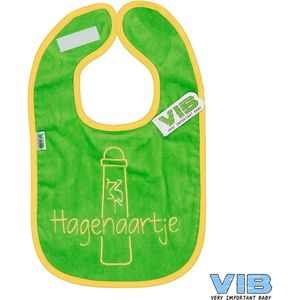 VIB® - Slabbetje Luxe velours - Hagenaartje (Groen-Geel) - Babykleertjes - Slabbetjes - zwangerschap aankondiging - baby aankondiging