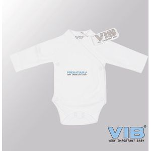 VIB® - Rompertje Prematuur Luxe Katoen - Wit - Babykleertjes - romper - rompertjes - rompertjes met tekst - baby cadeau - baby aankondiging - overslagromper