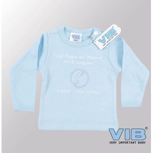 VIB® - Baby T-Shirt Als Papa en Mama Nee zeggen - 0800-Opa-Oma (Blauw)-(3-6 mnd) - Babykleertjes - Baby cadeau - zwangerschap aankondiging - geboorte cadeau