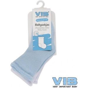 VIB - Babysokjes - Set - 1 Paar Blauw - 1 Paar Wit - Maat 17/18