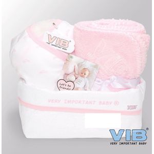 VIB® - Giftset Commodemandje - Girl Blanket Pink - Babykleertjes - Baby cadeau - zwangerschap aankondiging - geboorte cadeau