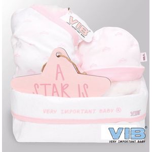 VIB® - Giftset Commodemandje - It's a Girl (4 delig) - Babykleertjes - Baby cadeau - zwangerschap aankondiging - geboorte cadeau